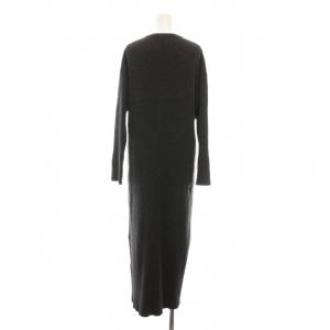 Spick&Span 24AW ヘンリーネックリブニットワンピース ロング 長袖 グレー 24040200557030 /YM