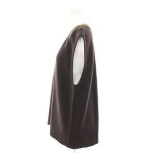 Framework 24SS リネン LINENニット ベスト VEST プルオーバー Vネック 麻 茶 ブラウン 24080220770020