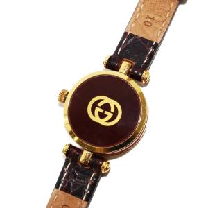 GUCCI CASSIS 腕時計 クオーツ GG ゴールドカラー 茶 /KH OH
