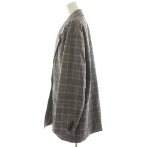 Spick&Span 25SS TRロングジャケット テーラードジャケット シングル チェック柄 38 グレー 25010200308010
