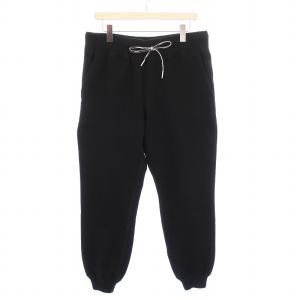 コットンカシミヤダブルフェイスイージーパンツ 48 ブラック