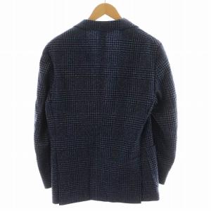 LARDINI テーラードジャケット チェック柄 ウール 48 ブルー JL903AQ