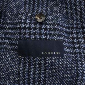 LARDINI テーラードジャケット チェック柄 ウール 48 ブルー JL903AQ