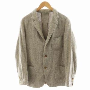 テーラードジャケット シングル ツイード コットン 3 ベージュ /AN14
