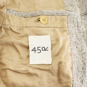 45R テーラードジャケット シングル ツイード コットン 3 ベージュ /AN14