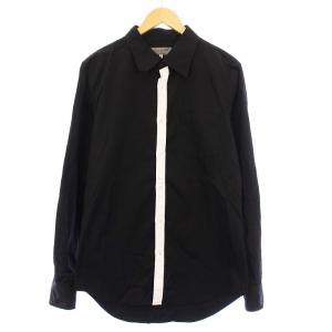 シャツ 長袖 コットン バイカラー 3 ブラック HJ-B62-853 /KH