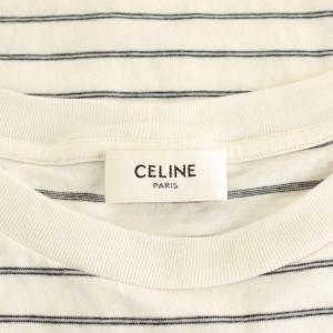 CELINE トリオンフ レギュラー Tシャツ ボーダー M グレー ホワイト 2X66H680I