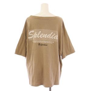 23SS バックプリントロゴTEE2 Tシャツ カットソー 半袖 クルーネック ストレッチ F 茶 ブラウン