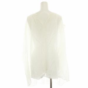 23区 シャツ ブラウス ノースリーブ シアー スリットネック 38 白 ホワイト BLWOHM0602 /HN