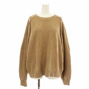 25SS コットンリネンリリーニット セーター 長袖 麻混 キャメル 25080220732010 /KU