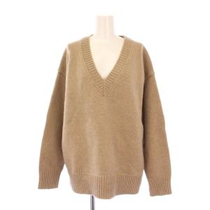 23AW ローゲージニットVネックプルオーバー セーター 長袖 ウール F ベージュ 23080200653040