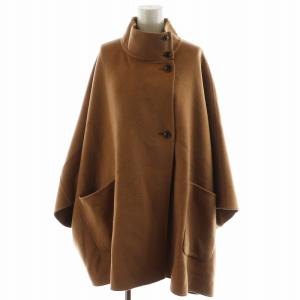 23AW スタンドカラーダブルフェイスポンチョ ウール アウター 茶 ブラウン 23020912402330