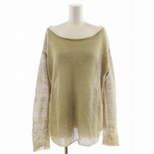 ニット 長袖 麻 リネン ベージュ 19080500707010 /AN35