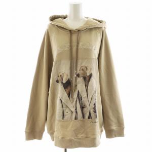 ウィリアム ウェグマン パーカー プルオーバー 犬プリント ロゴ コットン M ベージュ 2319260139