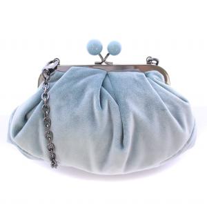 PASTICCINO パスティチーノ ショルダーバッグ がま口 ベロア チェーン 水色 ライトブルー /BB