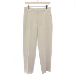 テーパードパンツ スラックス ジップフライ ウール シルク 40 ライトグレー /BB