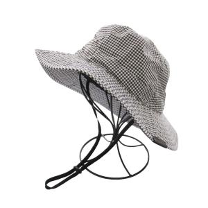 GTX LINNER HAT ライナーハット ギンガムチェック 帽子 つば広 L 黒 白 NN80100