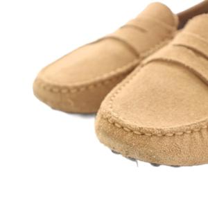 TOD'S ゴンミーニ Gommino ドライビングシューズ ローファー スエード 保存袋付き 37 茶 ブラウン