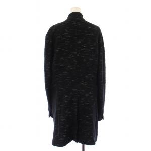 TORNADO MART ノーカラーコート アウター ロング丈 ストレッチ L 黒 ブラック /BB