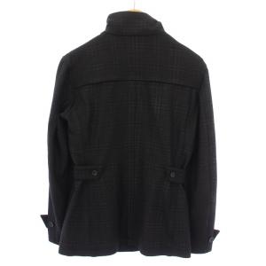 TORNADO MART Zero シャンブレーティーディースタンドコート アウター ミドル丈 ストレッチ チェック柄 L 黒 ブラック