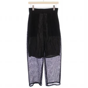 Slab Mesh Pants スラブメッシュパンツ スラックス タック ジップフライ 38 黒 ブラック