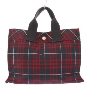 ミニトートバッグ ハンドバッグ チェック柄 赤 レッド 黒 ブラック /BB