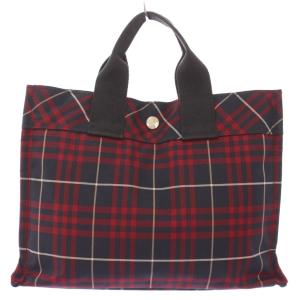 BURBERRY BLUE LABEL ミニトートバッグ ハンドバッグ チェック柄 赤 レッド 黒 ブラック /BB