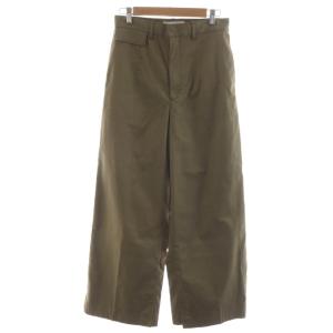 コットンヒッコリーストレートパンツ ワイド 38 カーキ タグ付き TP91-FF221 /RR