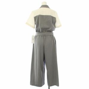 Diagram GRACE CONTINENTAL 22AW バイカラーサロペット オールインワン ジャンプスーツ 半袖 36 グレー 0322317195