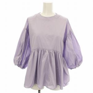 タフタ ギャザーブラウス プルオーバー 12-109-10-080350 シャツ パフスリーブ 五分袖