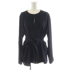 シャツ ブラウス 長袖 リボン付き 4 紺 ネイビー BLCWBA0234 /AN19