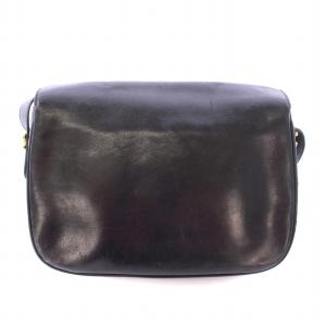 CELINE ショルダーバッグ レザー ロゴ トリオンフ 黒 ブラック /BB OH