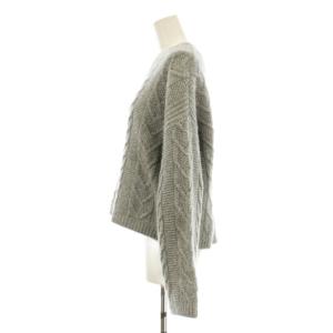 ANAYI essence of ニット セーター 長袖 ケーブル クルーネック ウール アンゴラ混 38 グレー