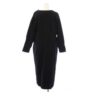 LACOSTE BEAMS BOY ワンピース ミモレ ロング 長袖 ボートネック ロゴ ワッペン 刺繍 ワンポイント