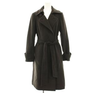 チェスターコート アンゴラ ウール混 ロング ベルト 40 茶 ブラウン KN112-939-56 /HN