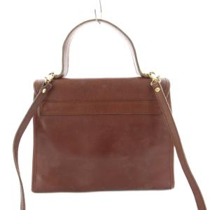 BALLY ショルダーバッグ ハンドバッグ 2WAY フラップ レザー ロゴ 茶 ブラウン /KU