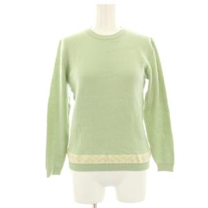 PREFAPORTER ニット カットソー ウール 長袖 M 黄緑 イエローグリーン /HN
