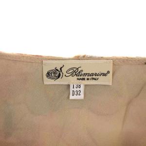 Blumarine フレアスカート ひざ丈 シフォン 花柄 シルク I38 ベージュ /BM