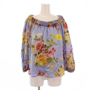 シャツ ブラウス 七分袖 花柄 シルク I40 マルチカラー /BM