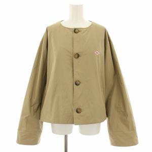 インサレーションカラーレスショートジャケット ノーカラージャケット 中綿ジャケット アウター 36 ベージュ