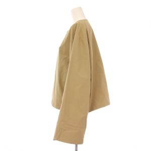 DANTON ノーカラーインサレーションジャケット 中綿ジャケット ロゴ ナイロン 34 ベージュ DT-A0462