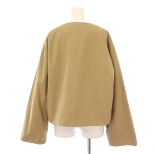 DANTON ノーカラーインサレーションジャケット 中綿ジャケット ロゴ ナイロン 34 ベージュ DT-A0462