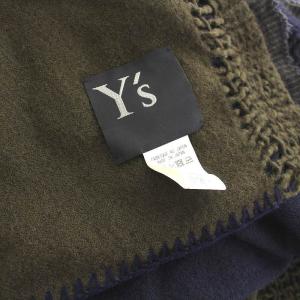 Y's ヨウジヤマモト マフラー 大判ストール 紺 カーキ YX-A25-195 /YM