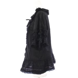 PINK HOUSE ローンフリルブラウス シャツ 半袖 リボン ブラック A2141FB510 /KH