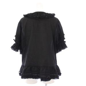 PINK HOUSE ローンフリルブラウス シャツ 半袖 リボン ブラック A2141FB510 /KH