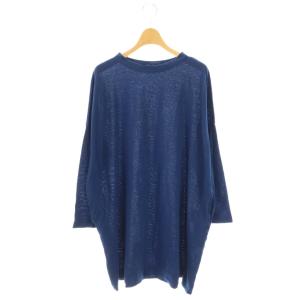 ONEONE いろいろカノコのチュニック 七分袖 インディゴ 紺 ネイビー /AT