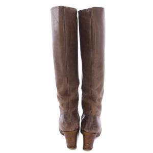 Martin Margiela 22 ロングブーツ ラウンドトゥ チャンキーヒール レザー 37 茶 ブラウン /BB