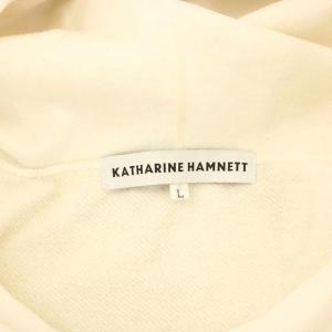 KATHARINE HAMNETT プルオーバーパーカー 長袖 スウェット地 ペイント加工 ロゴ L 白 ホワイト 169410244 /KU