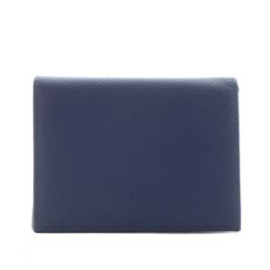 PRADA サフィアーノレザー 二つ折り財布 小銭入れ ロゴ 紺 ネイビー /AN12 OH