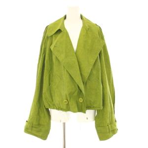 ショートジャケット トレンチジャケット アウター 38 黄緑 イエローグリーン /YT